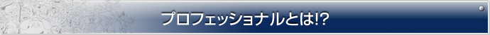 プロフェッショナルとは！？